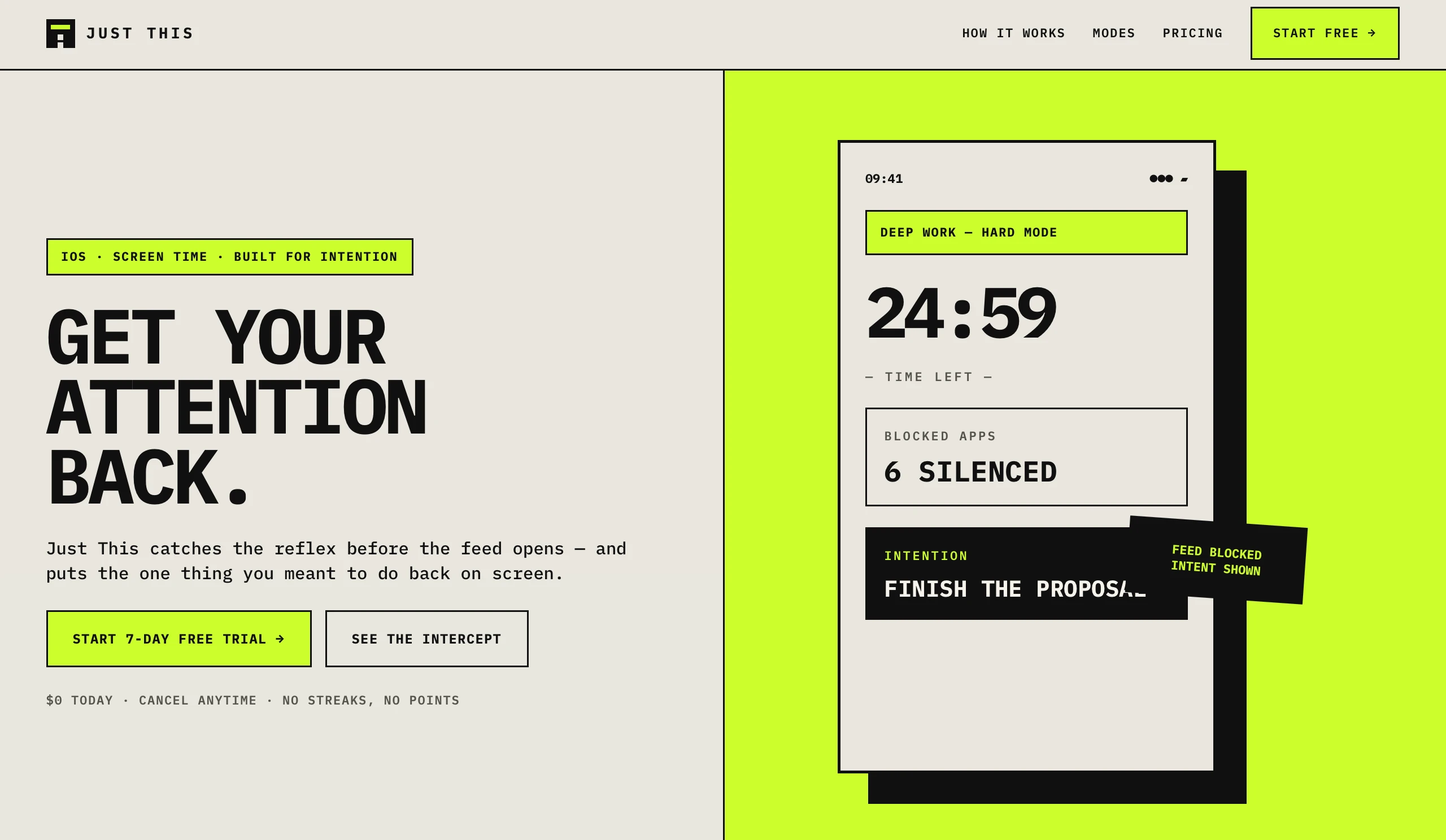 JUST THIS product interface