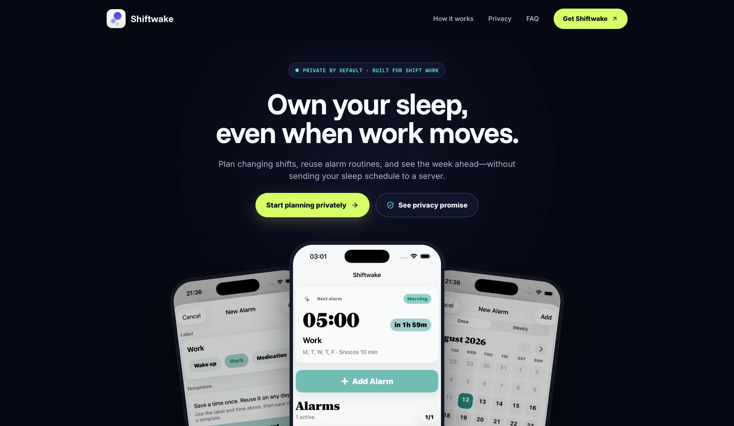SHIFTWAKE product interface